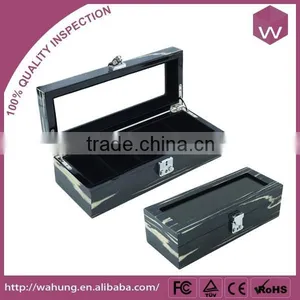 Acrylic Window Wooden Black Watch Packaging Box For Storage thumbnail-1