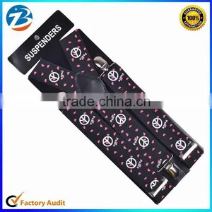 American Peace Printed Wide Elastic Braces Mens and Ladies Suspender Clips thumbnail-1