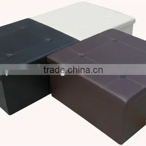 Luxury!White PVC Leather Foldable Storage Bench thumbnail-1