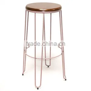 Simple Style Metal Stackable Kitchen Wire Bar Stool, Metal Square Stool thumbnail-2