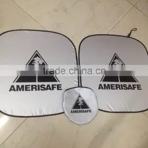 Car Front Square Sunshade/front Windscreen Nylon Silver Sunshade/printing Logo for Promotion Gift thumbnail-3