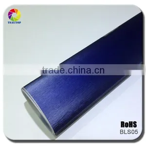 TSAUTOP 1.52*30m 2016 High Quality Factory Brushed Vinyl Car Wrapping Dark Blue thumbnail-1