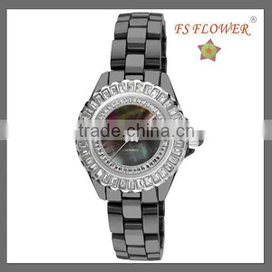 Wholesale Fashion High Quality Diamond Stone Watches Ceramic Women Luxury Watches thumbnail-1