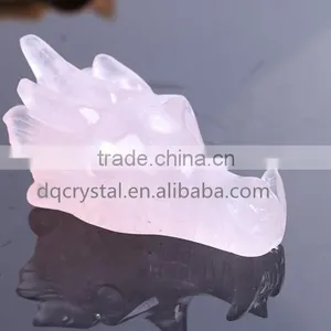 Dragon Head Natural Rose Quartz Crystal for Hot Sale thumbnail-1
