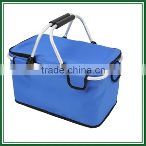 Handmade Folding Picnic Basket Cooler thumbnail-1