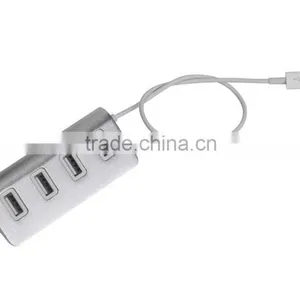 Aluminium Casing 4 Port Usb Hub 3.1 Type c, Type c Hub Change to Usb 2.0 High Speed Hub for Macbook With LED Indicators thumbnail-5