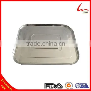 13" x 10 7/10" Disposable High Quality Rectangular Aluminum Foil Container Lid thumbnail-1