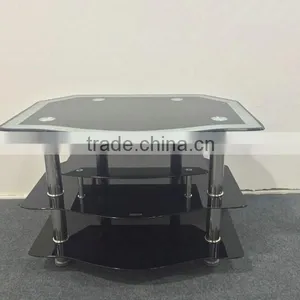 Hot Sale Cheap Glass Stainless Steel TV Stand thumbnail-2