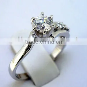 Silver Ring With Quality cz Rhodium Plating QCR027 thumbnail-1