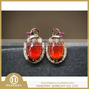 Fashion Natural Crystal Gemstone Earrings With 925 Sterling Silver thumbnail-2