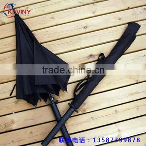 24k Katana Handle Umbrella Straight Auto Open Umbrella With Sword Handle Manufacture by China Parasol Factory thumbnail-5
