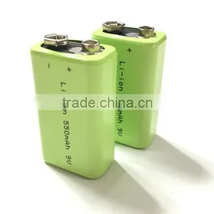 Rechargeable 550 MAh 9V Li-ion Battery Smoke Detector Battery thumbnail-2