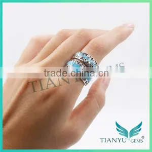 Fashion Turquoise Rings Finger Rings for Men and Women Wedding Ring Engagement Ring thumbnail-4