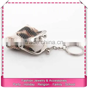 Leather Coin Purse With Keyring, Cheap Key Chain Coin Purse thumbnail-1