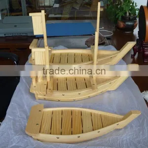 High Quality Cheap Disposable Pine Wood Material Sushi Boat thumbnail-2