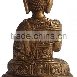 Ethnic Golden Color Finish Brass Resting New Latest Buddha Statue thumbnail-4