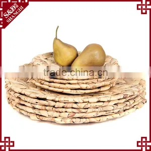 Eco-friendly Natural Straw Woven Home or Restaurant Food Used Serving Platter thumbnail-1
