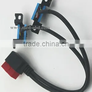 OBD2 Splitter Y Cable, Right-angle J1962M to 2 J1962F, 1ft thumbnail-3