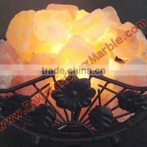 UNIQUE WROUGHT IRON SALT LAMPS WITH SALT CHUNKS thumbnail-3