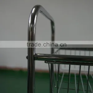 Vivinature Kitchen Metal Wire Basket Display Rack Trolley Chrome Plating thumbnail-3