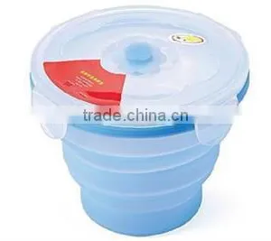 Food Grade Portable Convenient Collapsible Houseware Silicone Foldable Lunch Box thumbnail-1