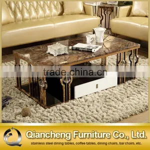 2017 Rose Golden Stainless Steel Coffee Table Set thumbnail-2