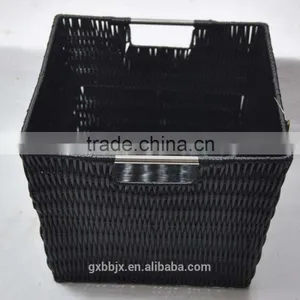 Multi-functional Plastic Woven Storage Basket With Handle thumbnail-2