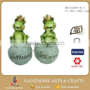 8.5 Inch Resin Outdoor Garden Decoration Pair Frog Sculpture Animal Statues thumbnail-1