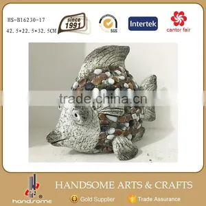 17 Inch Fiberglass Solar Light Garden Decoration Fish Statues thumbnail-1