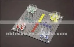 New Drinking Glass Chess Board Game Display Decor Set thumbnail-1