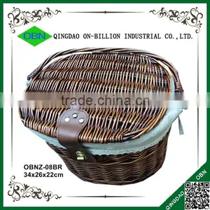 Bulk Removable Wicker Bicycle Basket With Lid thumbnail-1