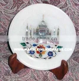Luxurious White Marble Inlay Plates Exclusive thumbnail-1