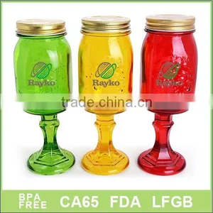 Promotional 600ml Arylic as Plastic Manson Water Jucie Goblet With Straw thumbnail-1