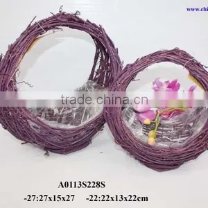 Wicker Basket Planter thumbnail-1