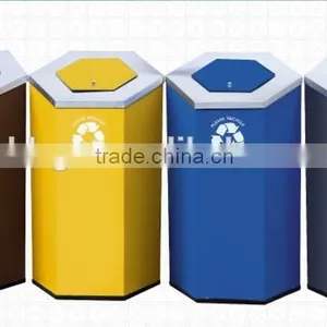 Modern Outdoor Recycle Bin Metal Garbage Waste Bin (combo) thumbnail-1