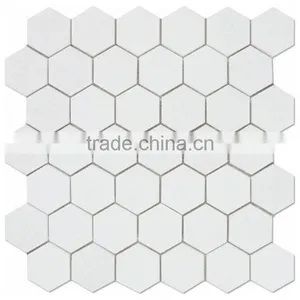 MM-CV257 Best Quality Livingroom Decoration Natural Stone Grace Thassos White Marble Hexagonal Mosaics Tiles thumbnail-1