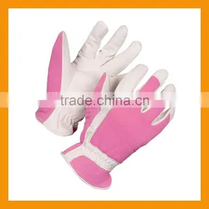 Pink Spandex Pigskin Leather Women's Garden Glove thumbnail-1