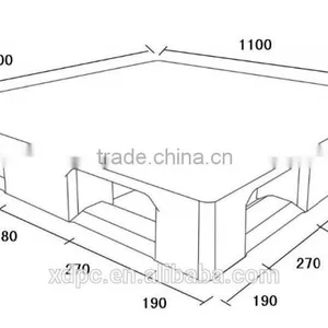 Open Deck Six Runner Plastic Pallet thumbnail-2