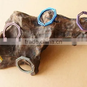 TK-2308 20MM TC4 Octagonal Titanium Keychain thumbnail-3