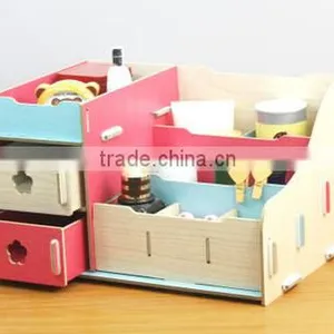 Wooden Pen Holder Cosmetic Craft Box thumbnail-1