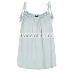New Fashion Women Casual Tops Mint Green Tie Strap Tank Tops HSB9306 thumbnail-4