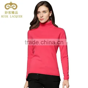 LADIES TURTLE NECK 100%CASHMERE BASIC PULLOVER thumbnail-1