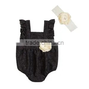 Wholesale Fashion Newborn Baby Girls Pink Lace Romper Infant Bodysuits Adorable Lace Kids Rompers thumbnail-5
