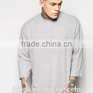 Oversized Longline 3/4 Sleeves 100% Cotton Men T-shirt China Factory Wholesale thumbnail-1