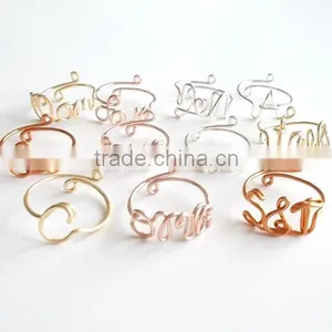 Ring . Wire Name Ring . Wire Initial Ring . Wire Word Ring . Personalized Ring . Wire Name Jewelry . Adjustable thumbnail-1