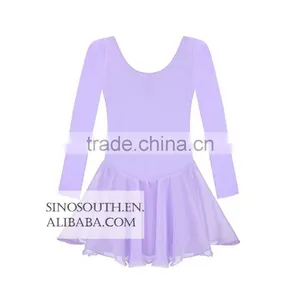 2017 New Arrival Solid Color Long Sleeve Girls Leotard Dance Leotards Dress thumbnail-3