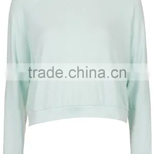 Sky Blue Blank Textured Loungewear Sweater Pajamas for Women thumbnail-5