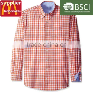 2017 High Quality Low Price School Casual Flannel Plaid Shirt thumbnail-1