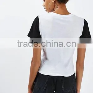 2017 100% Cotton Comfortable Hit Color Basic T Shirt for Woman OEM Service thumbnail-3