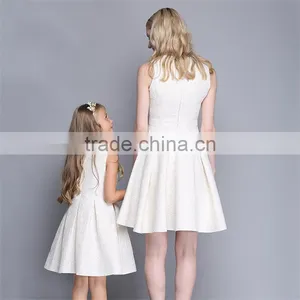 High-Grade Sleeveless Mother Daughter Matching Dress White Family Matching Clothing thumbnail-3